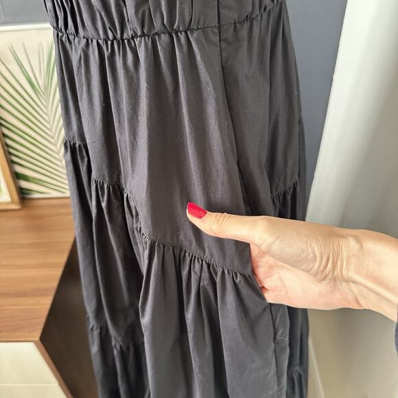 Proenza Schouler Tiered Long Dress Square Neck Poplin Pockets - Picture 6 of 12